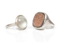 A Collection Of Two Sterling Silver Large And Stately Rings, Both Size 7