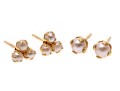 Two Pairs Of 14k Yellow Gold Cultured Pearl Stud Earrings