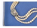 Vintage Richelieu Costume Pearl, Faux Diamond And Sterling Silver Choker Necklace, Boxed 