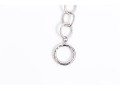Sterling Silver Striking Chain Necklace With Single Heart For Link, Toggle Clasp