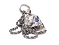 Vintage Sterling Silver Chain With Skull Pendant