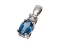 Petite 10K White Gold Sapphire And Diamond Pendant
