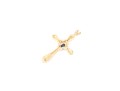 14k Yellow Gold Pretty Blue And White Halo Sapphire Cluster Ribbed Cross