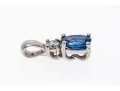 Petite 10K White Gold Sapphire And Diamond Pendant