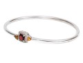 Sterling Silver Eye-catching Garnet, Citrine And White Topaz Halo Cuff Bracelet