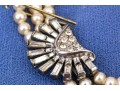 Vintage Richelieu Costume Pearl, Faux Diamond And Sterling Silver Choker Necklace, Boxed 