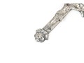 Sterling Silver Striking Large Diamond Cut Crucifix, Rose Motif Ends