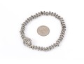 Striking Sterling Silver And Silver Plated Beaded Stretch Bracelet