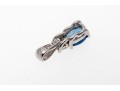 Petite 10K White Gold Sapphire And Diamond Pendant