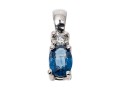 Petite 10K White Gold Sapphire And Diamond Pendant