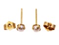 Two Pairs Of 14k Yellow Gold Cultured Pearl Stud Earrings