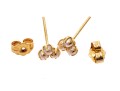 Two Pairs Of 14k Yellow Gold Cultured Pearl Stud Earrings