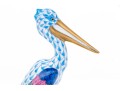 Herend Blue Fishnet Pelican Standing Figure, Hand-Painted