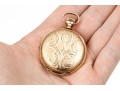 Elgin Striking Vintage Gold Filled Pocket Watch, Blue And White Porcelain Dial
