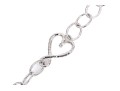 Sterling Silver Striking Chain Necklace With Single Heart For Link, Toggle Clasp