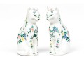 Pair Of Portugal Painted Ceramic Cat Figures