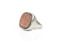 A Collection Of Two Sterling Silver Large And Stately Rings, Both Size 7