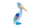 Herend Blue Fishnet Pelican Standing Figure, Hand-Painted