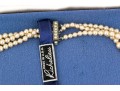 Vintage Richelieu Costume Pearl, Faux Diamond And Sterling Silver Choker Necklace, Boxed 