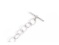 Sterling Silver Striking Chain Necklace With Single Heart For Link, Toggle Clasp