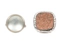 A Collection Of Two Sterling Silver Large And Stately Rings, Both Size 7