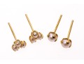Two Pairs Of 14k Yellow Gold Cultured Pearl Stud Earrings