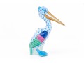 Herend Blue Fishnet Pelican Standing Figure, Hand-Painted