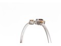 Sterling Silver Eye-catching Garnet, Citrine And White Topaz Halo Cuff Bracelet
