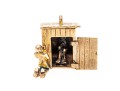 Fun 14K Outhouse Pendant / Charm