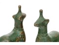 Pair Of Green Painted Cast Bronze Animal Figures