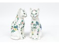 Pair Of Portugal Painted Ceramic Cat Figures