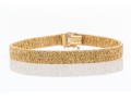 14k Yellow Gold Unique Textured Woven Wire Motif Bracelet