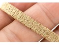 14k Yellow Gold Unique Textured Woven Wire Motif Bracelet