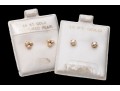 Two Pairs Of 14k Yellow Gold Cultured Pearl Stud Earrings