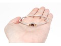 Sterling Silver Eye-catching Garnet, Citrine And White Topaz Halo Cuff Bracelet