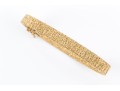 14k Yellow Gold Unique Textured Woven Wire Motif Bracelet