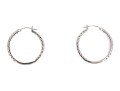 Sterling Silver Classic Round Hoop Earrings, CZ Set
