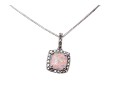 10K White Gold Opal Pendant Necklace