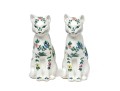 Pair Of Portugal Painted Ceramic Cat Figures