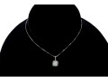 10K White Gold Opal Pendant Necklace