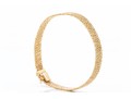 14k Yellow Gold Unique Textured Woven Wire Motif Bracelet