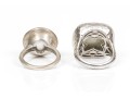 A Collection Of Two Sterling Silver Large And Stately Rings, Both Size 7