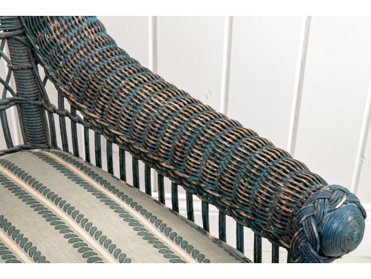 Vintage Woven Wicker Armchair
