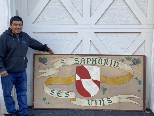 Large Painted Vintage Steel Sign