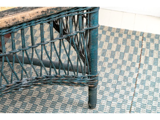 Vintage Woven Wicker Armchair