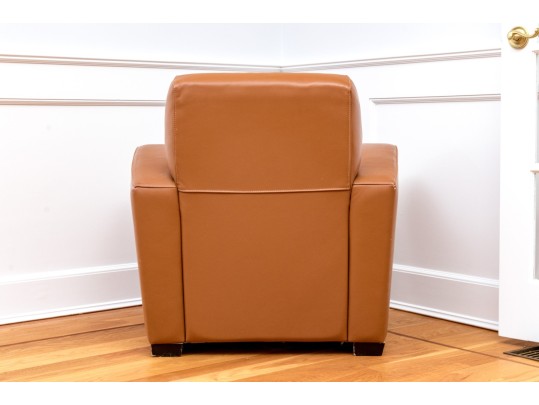 Art Deco Style Quality Leather Upholstered Comfortable Club Chair