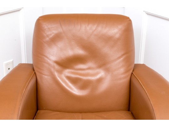 Art Deco Style Quality Leather Upholstered Comfortable Club Chair