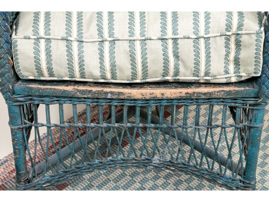 Vintage Woven Wicker Armchair