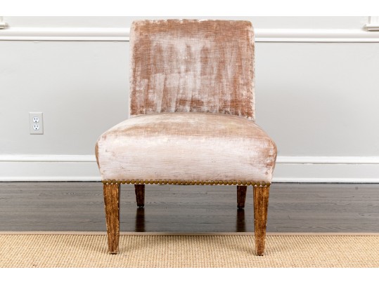 Profiles Velvet Upholstered Slipper Chair