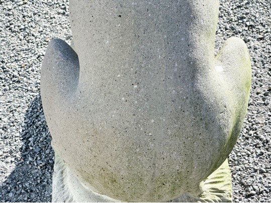 A Beautiful Vintage Cast Cement Sitting Retriever 